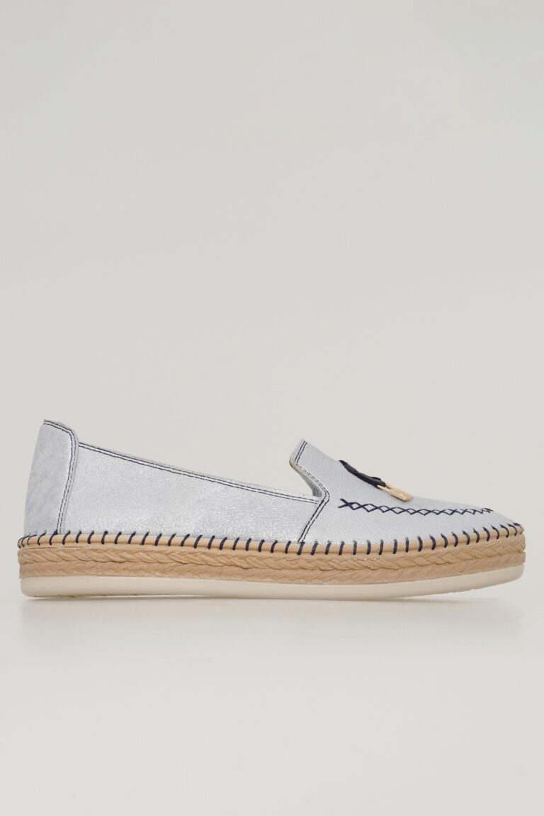 Hakiki Deri Kadın Espadril Casual Ayakkabı Bağcıksız